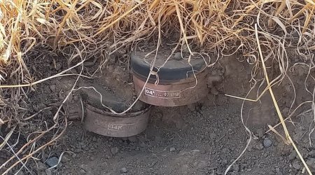 Mines detected during construction of Barda-Aghdam road