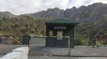 Gorus-Qafan yolunun üstündə Azərbaycanın polis postu