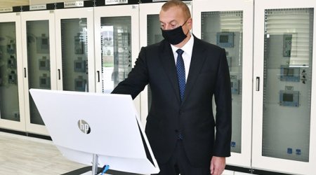 Prezident yarımstansiyanın açılışında iştirak edib