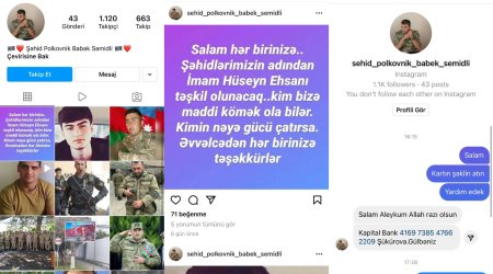 Dələduzlar şəhid polkovnikin adından səhifə açıb pul yığırlar - Fotolar