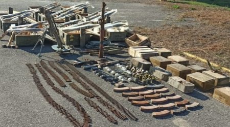 Weapons left by retreating Armenians found in Fuzuli