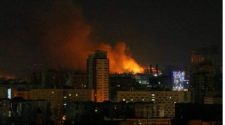 Rusiya Kiyevdə hərbi hissəyə hücum edib - VİDEO