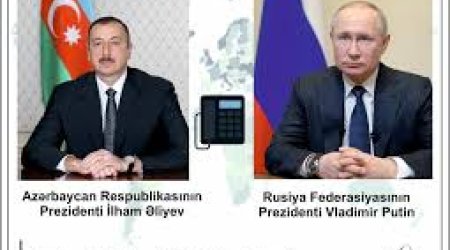 İlham Əliyev və Putin Ukraynadakı vəziyyəti müzakirə edib