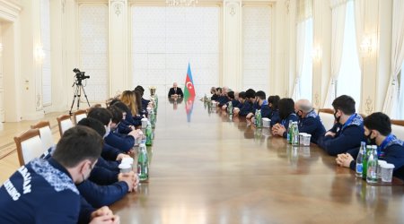 Prezident güləşçiləri qəbul etdi - YENİLƏNİB