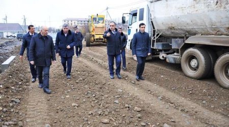 Goranboyda yol tikintisi davam etdirilir