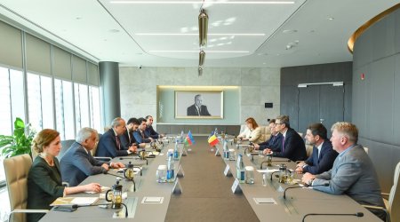 Mikayıl Cabbarov Rumıniya naziri ilə görüşdü