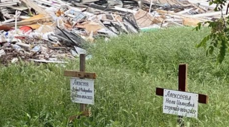 Kütləvi məzarlıq aşkarlandı - Ukraynadan görüntülər