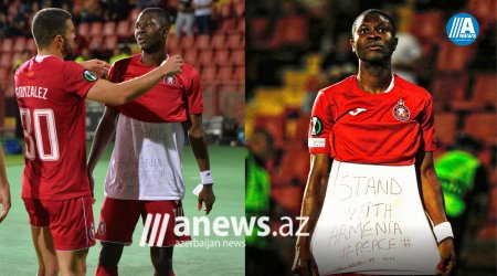 Nigeriyalı futbolçudan Ermənistana dəstək nümayişi -VİDEO+FOTO