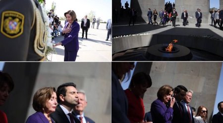 Pelosi “erməni soyqırımı” abidəsini ziyarət etdi - FOTO