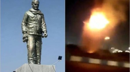 İranda general Qasim Süleymaninin heykəli yandırılıb