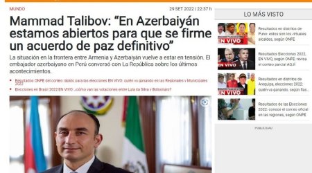 Peruvian press on Armenia's latest military provocation