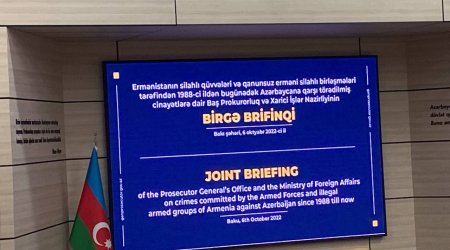 Azərbaycana qarşı törədilmiş cinayətlərdən danışılan BRİFİNQ - CANLI YAYIM