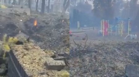 Rusiya ordusu uşaq meydançasına  raket atdı - VİDEO