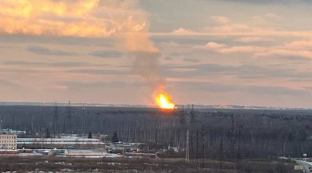 Rusiyada qaz kəmərində yanğın olub