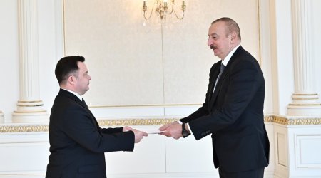 Əliyev Moldovanın yeni səfirinin etimadnaməsini qəbul edib