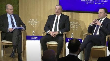 Prezident Davosda panel iclasında iştirak etdi - Video