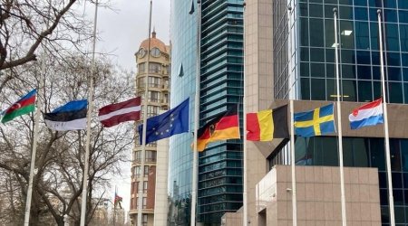 Flags of European embassies in Baku lowered to half-mast