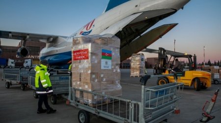 Mehriban Əliyevanın göstərişi ilə daha bir humanitar yardım təyyarəsi Türkiyəyə yola düşüb