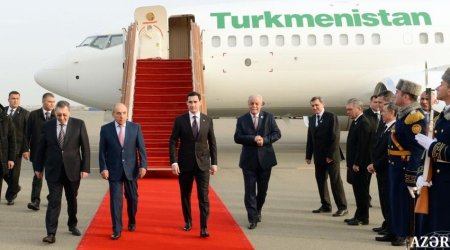 Türkmənistan Prezidenti Azərbaycana səfərə gəlib