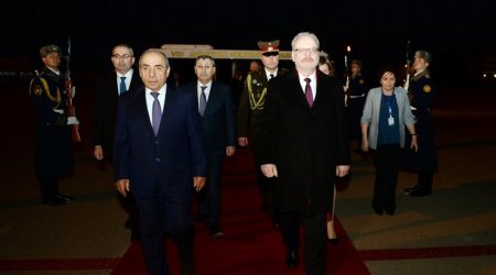 Latviya Prezidenti Egils Levits Azərbaycana rəsmi səfərə gəlib