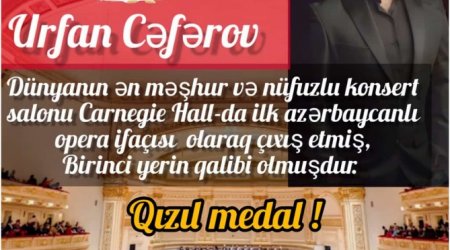 Azərbaycanlı vokalçı ABŞ-da qızıl medal qazandı