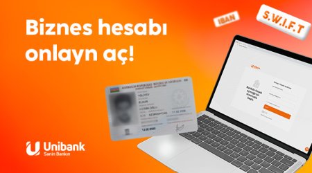 Unibankda biznes hesabını banka gəlmədən-onlayn aç!