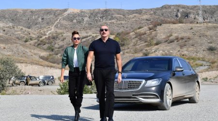 Prezident və xanımı  Ağdama gediblər