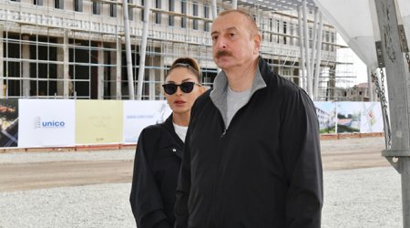 Əliyev xanımı ilə Xocavəndə getdi