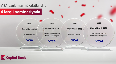 Kapital Bank Visa-nın 4 mükafatına layiq görülüb