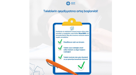 Günay Bankın kreditorlarının tələblərinin qeydiyyatına başlanılıb