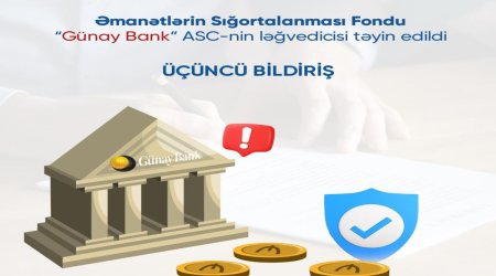 Əmanətlərin Sığortalanması Fondu Günay Bankın ləğvedicisi təyin edilib