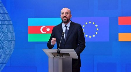 Шарль Мишель выступил с заявлением для прессы после встречи с Ильхамом Алиевым и Николом Пашиняном