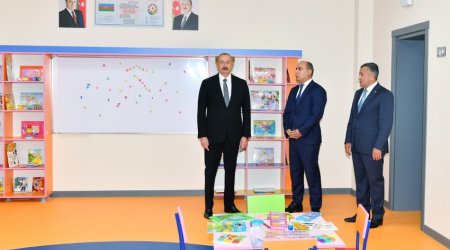 Prezident Xırdalanda məktəb açılışında iştirak edib