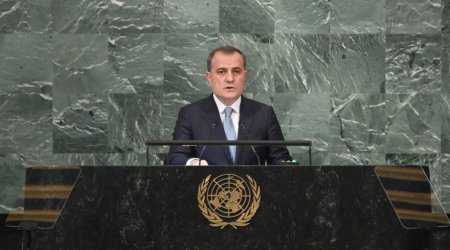 Джейхун Байрамов выступает на 78-й сессии Генассамблеи ООН