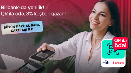 Birbank-ın yeni QR-kodla ödəniş üsulu 3% keşbek qazandırır