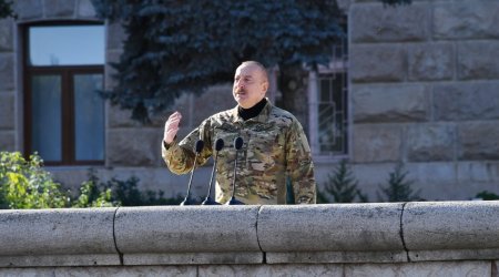 Я обещал народу, что настанет день, когда флаг Азербайджана будет поднят на всех землях, которые находились под оккупацией - Ильхам Алиев