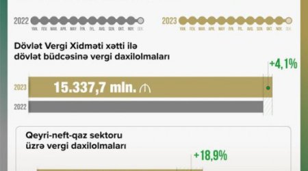 Azərbaycan Dövlət Vergi Xidməti  vergi yığımını 4% artırıb - Cabbarov