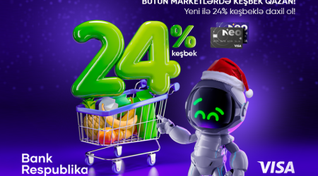 Visa NeoKart sahibləri bütün marketlərdə 24% KEŞBEK qazanacaq!