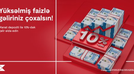 Kapital Bank depozit faizlərini 10%-ə qaldırdı