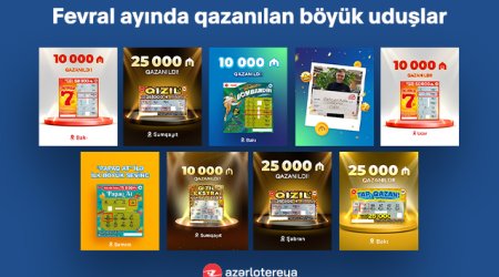 “Azərlotereya” fevralda 14 böyük uduş qazandırıb