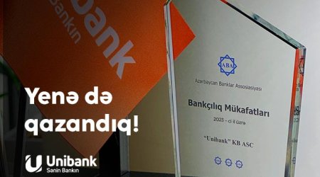 Unibank müxtəlif nominasiyalar üzrə mükafat alıb