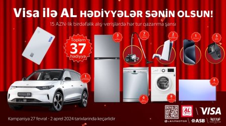 AL Marketdə alış-veriş edin, avtomobil və ya digər qiymətli hədiyyələri qazanın!