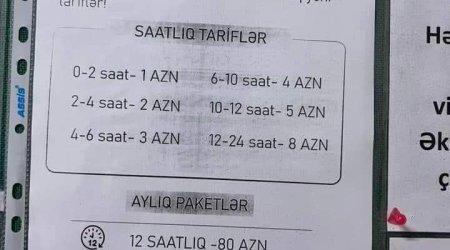 Qış Parkında parkinq qiymətləri artırılır - Yenilənib