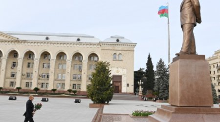 Ильхам Алиев в Гяндже