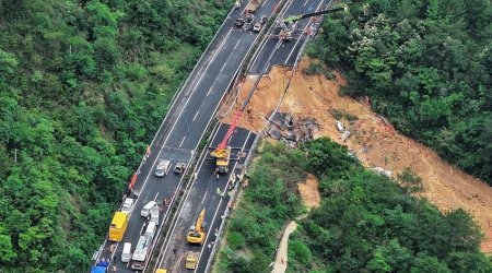 Çində magistral yol çöküb, ölənlərin sayı 48 nəfərə çatıb