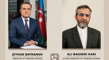 Jeyhun Bayramov and Ali Bagheri Kani speak on phone