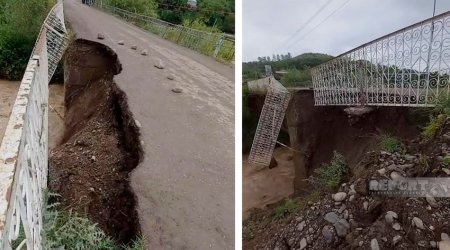 Сильный дождь вызвал наводнения в Газахском районе