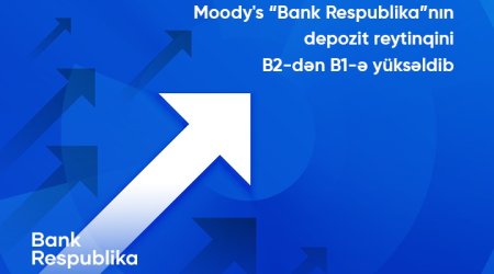 Moody's “Bank Respublika”nın uzunmüddətli depozit reytinqini B2-dən B1-ə yüksəldib