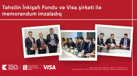 Kapital Bank,  Təhsilin İnkişafı Fondu və “Visa” şirkəti arasında memorandum imzalandı