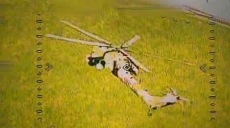 Ukrainian Security Service strikes Russian helicopter with fpv-drone in Kursk